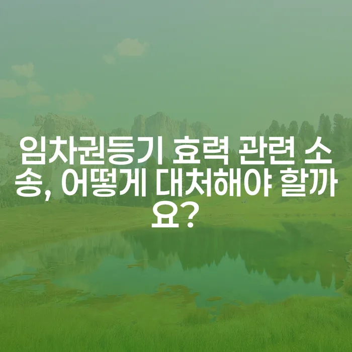 임차권등기 효력 관련 소송, 어떻게 대처해야 할까요?